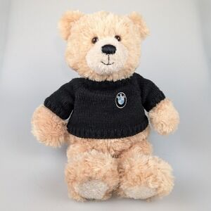 BMW Honey Bear Plush Gund Tan Teddy Bear Black Knit Sweater Logo Automotive